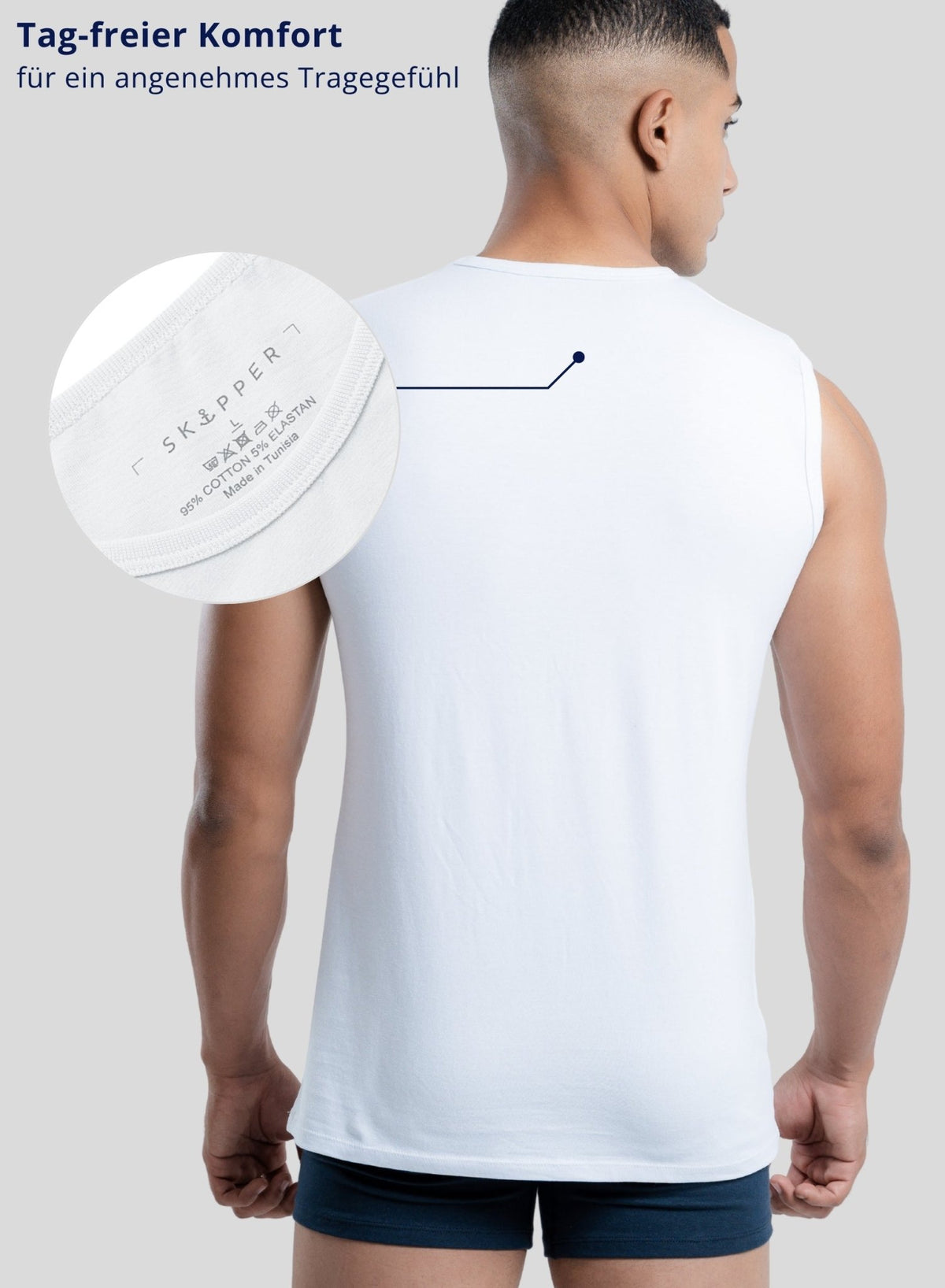 3 Pack Stretch Cotton Sleeveless Tank Top (White)