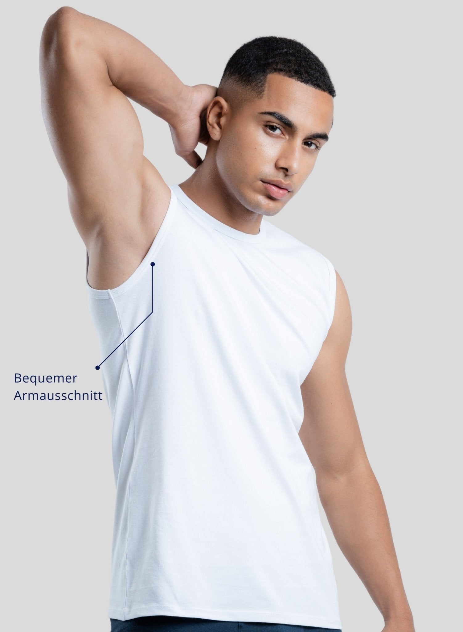 3 Pack Stretch Cotton Sleeveless Tank Top (White)