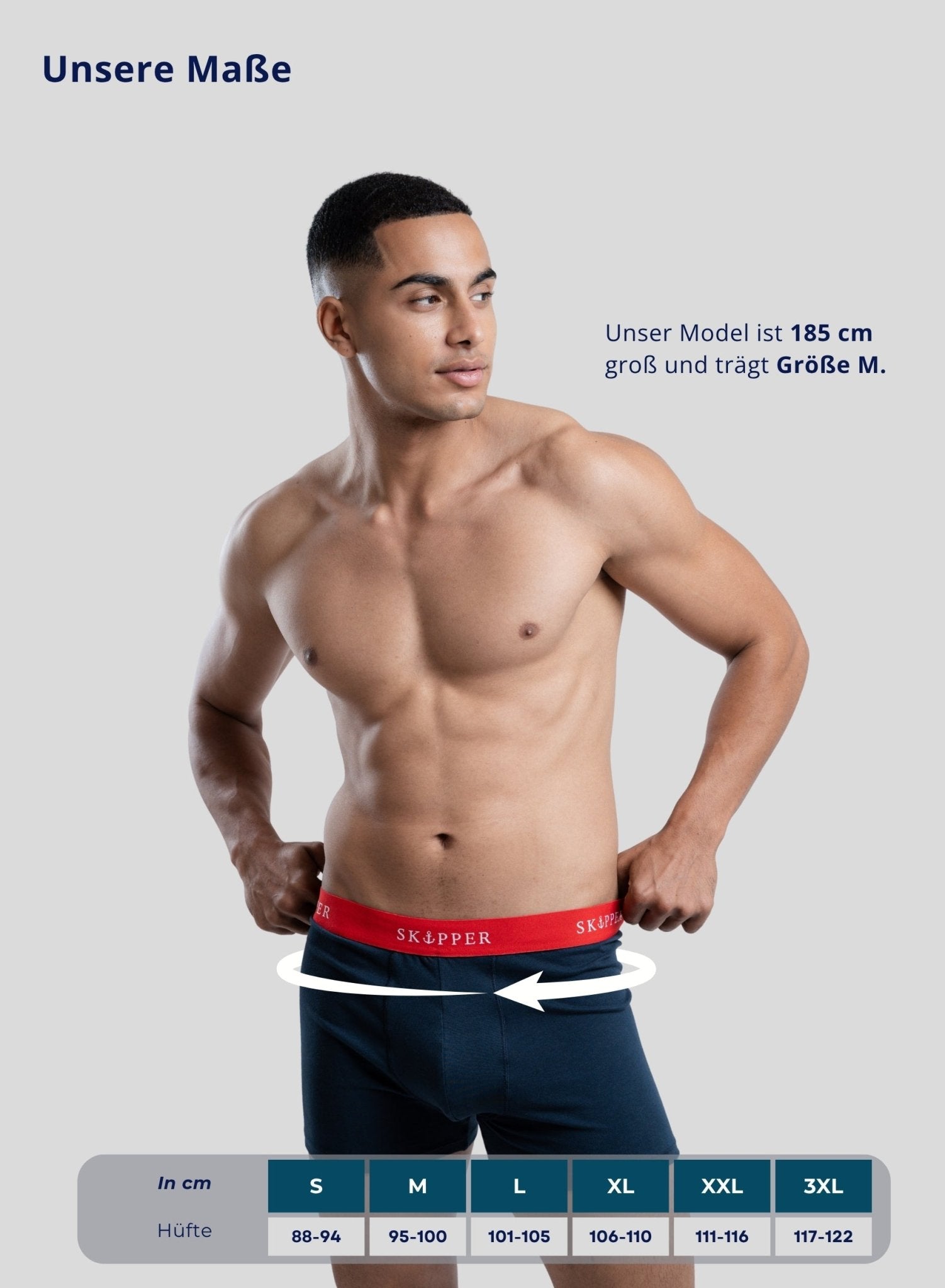 SKIPPER Boxershorts Navy/Mix – Maße