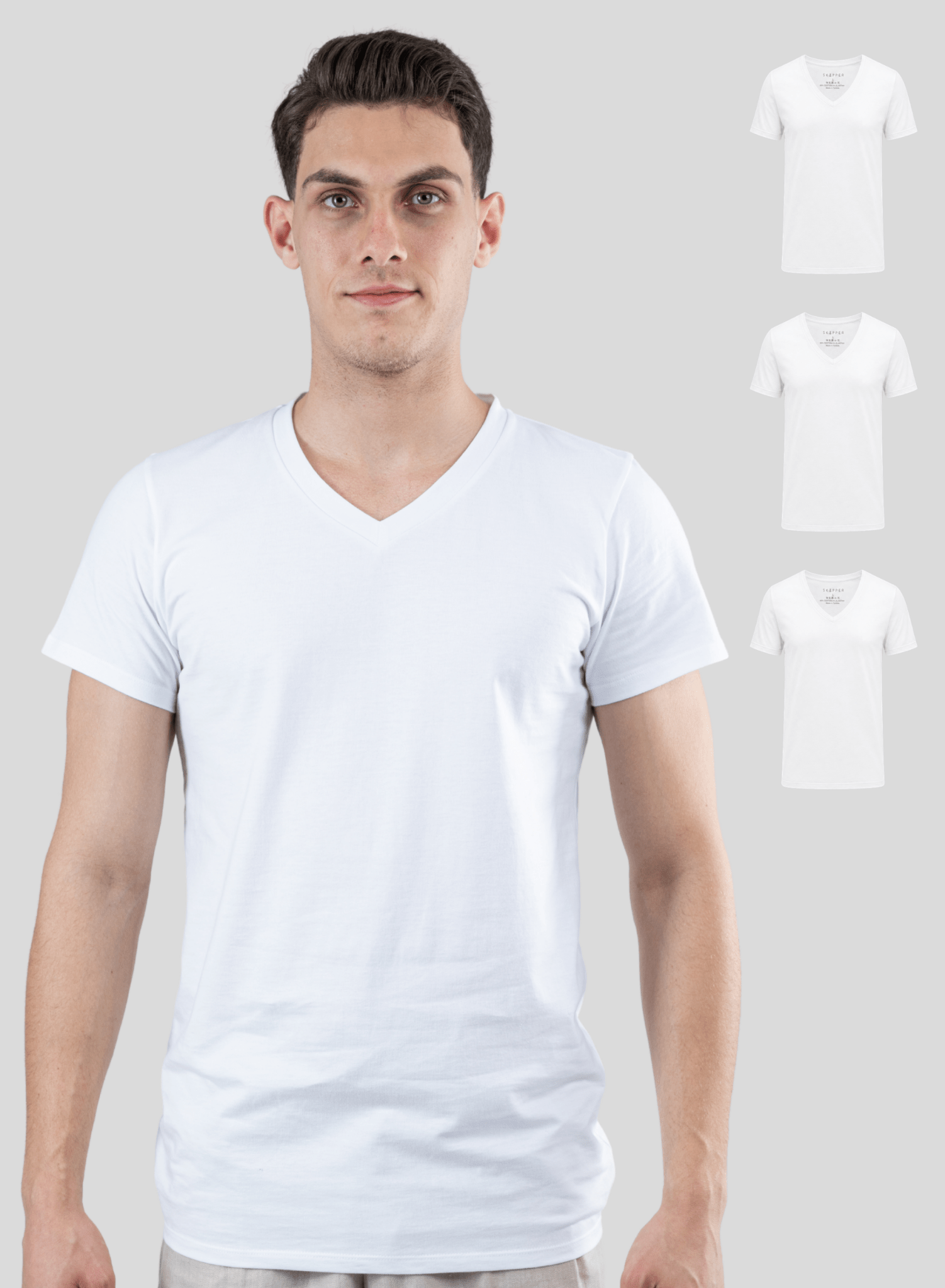 3-Pack Classic V-Neck 100% Cotton (White)