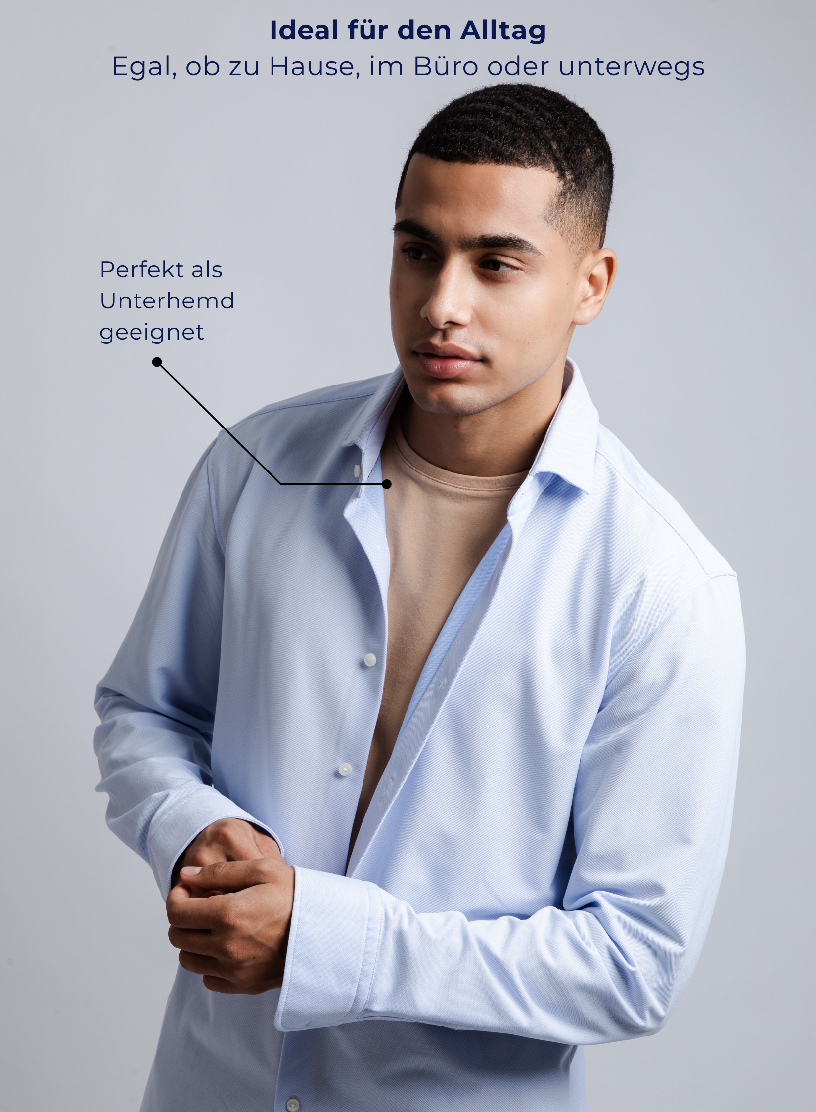 Unterhemd Rundhals beige Stretch-OutfitIdeen Herren
Ideal für den Alltag
Egal, ob zu Hause, im Büro oder unterwegs
Perfekt als Unterhemd geeignet