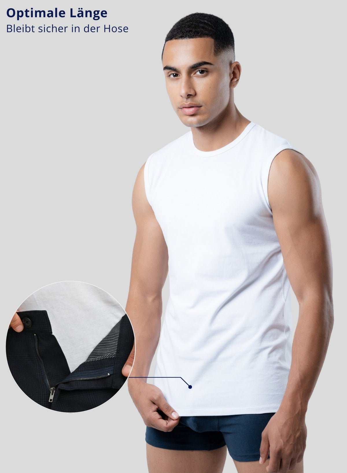 3 Pack Stretch Cotton Sleeveless Tank Top (White)
