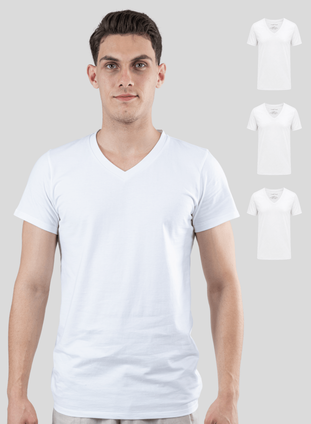 3-Pack Classic V-Neck 100% Cotton (White)