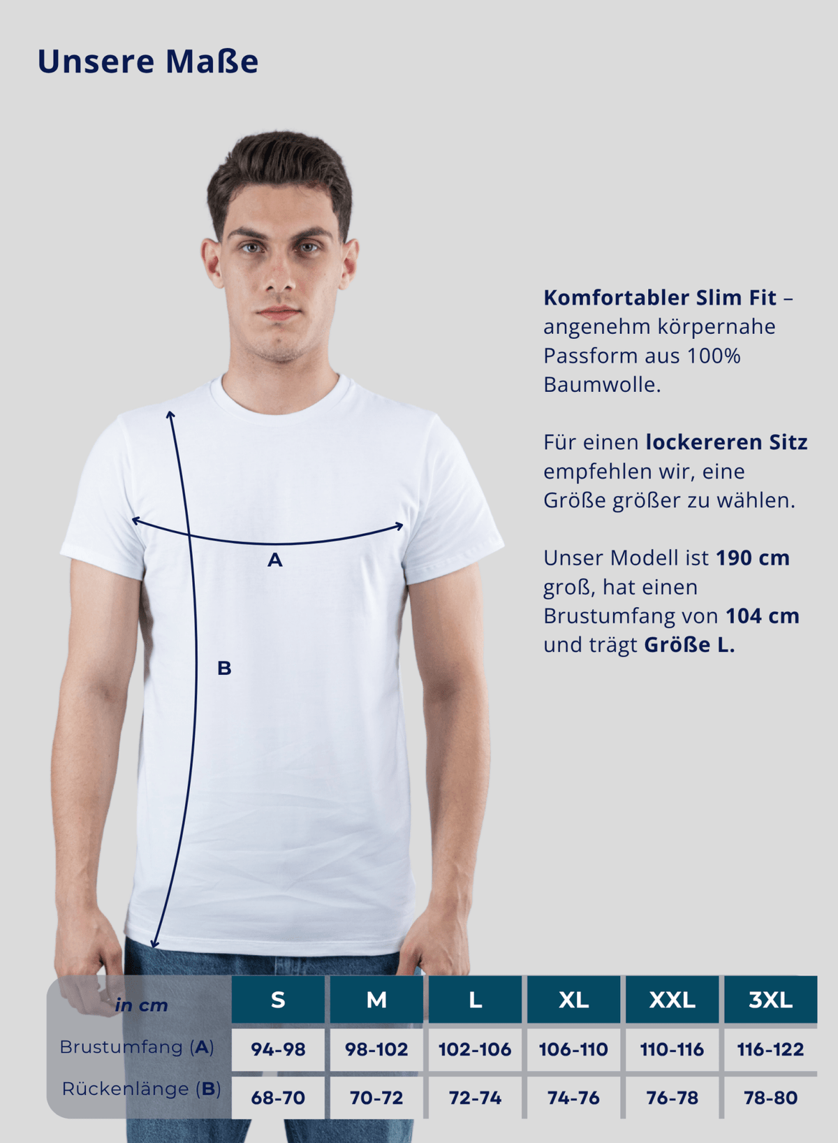 SKIPPER Unterhemd Rundhals Weiß – Maße
