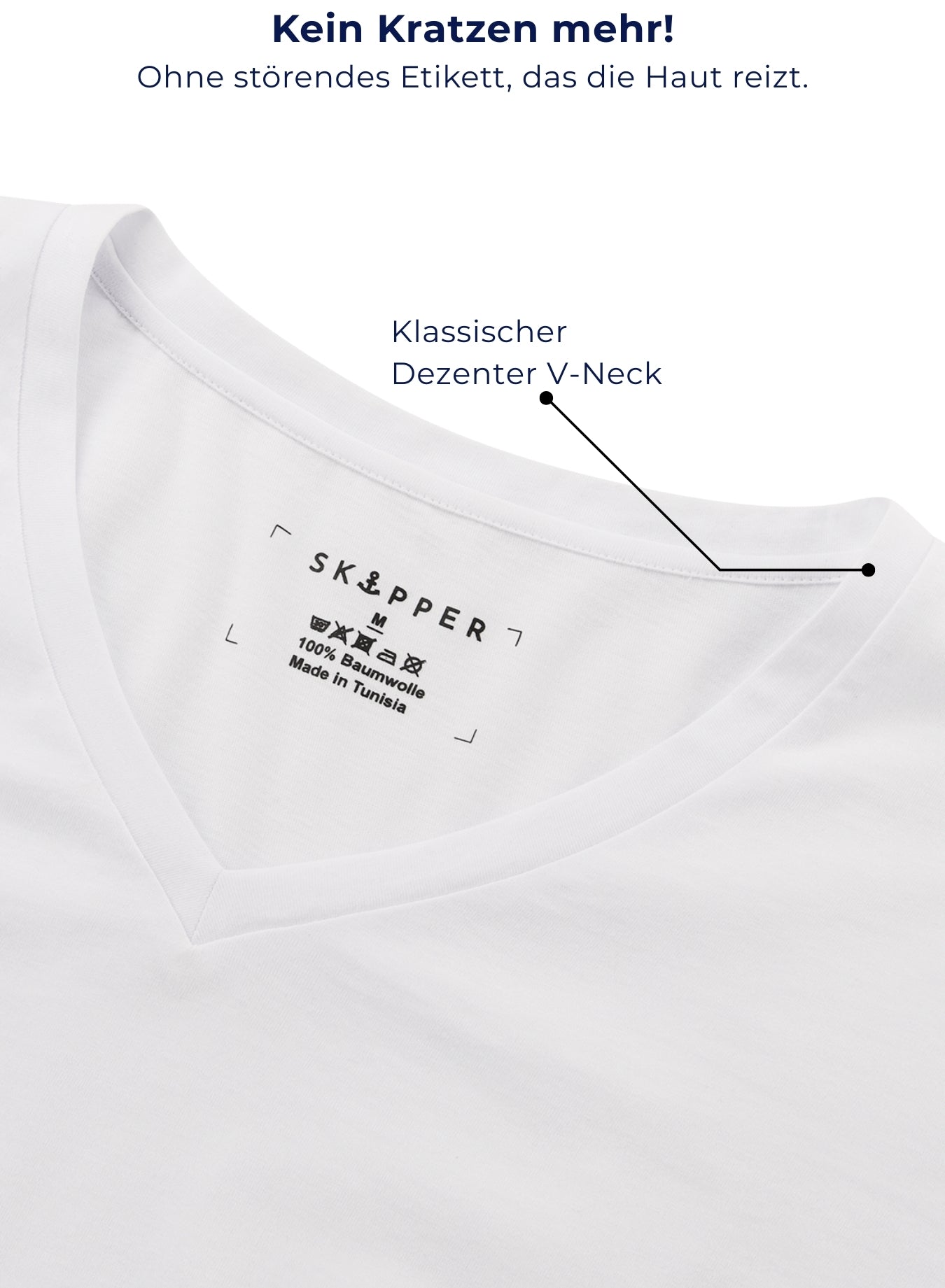 T-shirt undershirt 100% cotton with classic V - 3-pack