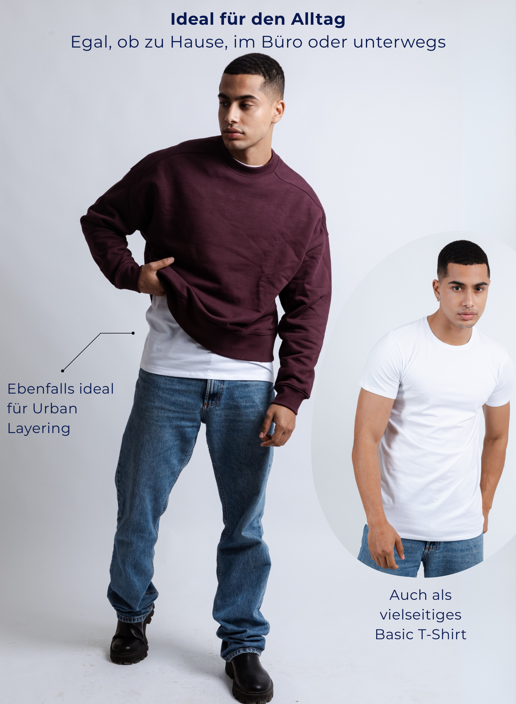 Unterhemd Rundhals weiss Stretch-OutfitIdeen

Ideal für den Alltag
Egal, ob zu Hause, im Büro oder unterwegs

Ebenfalls ideal für Urban Layering
Auch als vielseitiges Basic T-Shirt
